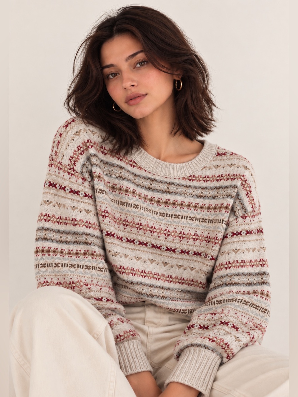 American Eagle Fair Isle Snowdrift Sweater
